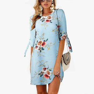 HILLARY Women's Stylish Summer Dress Bohemian Style Floral Print Dress - Divine Inspiration Styles