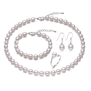 LACEY Women's Genuine Natural Freshwater Pearl Jewelry Set - Divine Inspiration Styles