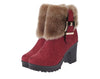 HADARA Design Women's Fashion Plush Fur Ankle Boot Shoes - Divine Inspiration Styles