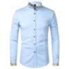 PARKLEES Men's Fashion Luxury Golden Vintage Embroidery Design Dress Shirt - Divine Inspiration Styles