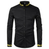 PARKLEES Men's Fashion Luxury Golden Vintage Embroidery Design Dress Shirt - Divine Inspiration Styles