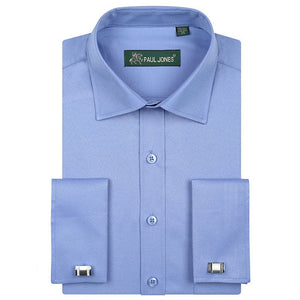 PAUL JONES Men's Business Formal Long Sleeves Dress Shirt with Cufflinks Included - Divine Inspiration Styles