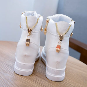 HADARA Design Women's Fashion Casual Gold Statement Ankle Sneaker Boot Shoes - Divine Inspiration Styles