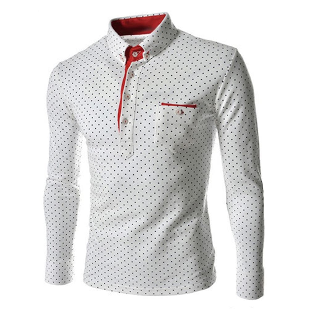 BRADFORD Design Collection Men's Fashion Polka Dot Button Top Long Sleeve Shirt - Divine Inspiration Styles