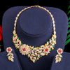 CWW Women's Fashion Rose Flower Wedding Necklace & Earrings Jewelry Set - Divine Inspiration Styles