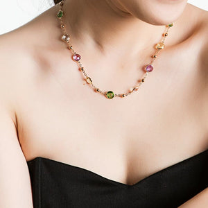 NEWGLORY Women's Fine Fashion Golden Tone Multicolor Necklace - Divine Inspiration Styles
