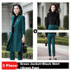 FIONA Design Women's Formal Luxury Business Fashion Elegant V Neck Suit Set - Divine Inspiration Styles