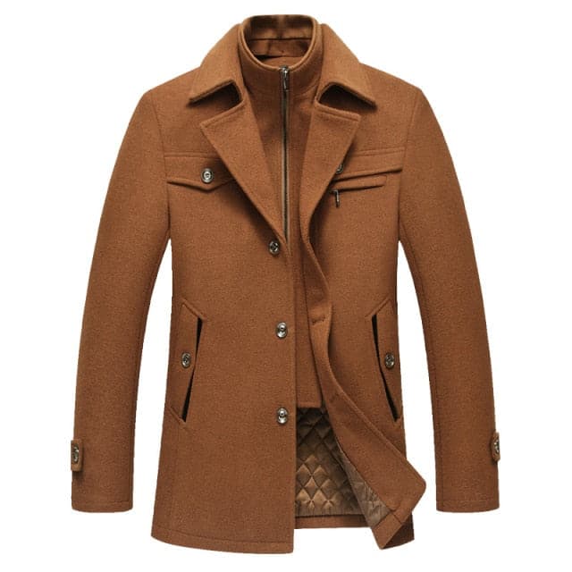 BOLU Design Men's Fashion Premium Quality Long Wool Coat Jacket ...