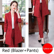 MACKENZIE Design Women's Formal Business Fashion Pinte Stripes Suit Set - Divine Inspiration Styles