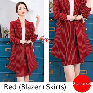MACKENZIE Design Women's Formal Business Fashion Pinte Stripes Suit Set - Divine Inspiration Styles