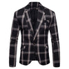 CGSUITS Design Men's Fashion Luxury Style Plaid Design Jacquard Blazer Suit Jacket - Divine Inspiration Styles