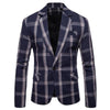 CGSUITS Design Men's Fashion Luxury Style Plaid Design Jacquard Blazer Suit Jacket - Divine Inspiration Styles