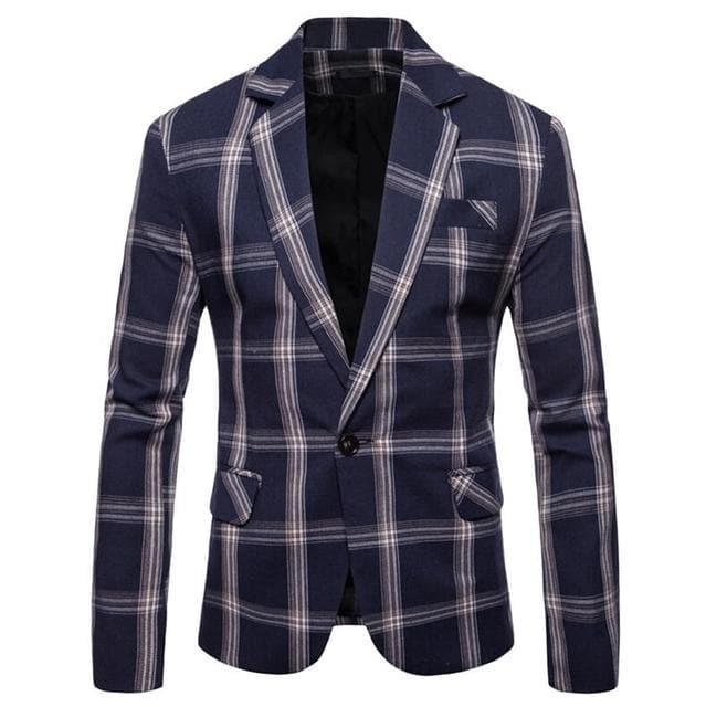 CGSUITS Design Men's Fashion Luxury Style Plaid Design Jacquard Blazer Suit Jacket - Divine Inspiration Styles
