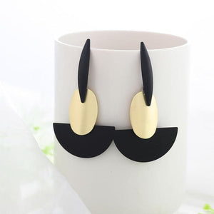 WBU Women's Fine Fashion Elegant Gold Tone Geometric Drop Earrings - Divine Inspiration Styles