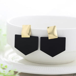 WBU Women's Fine Fashion Elegant Gold Tone Geometric Drop Earrings - Divine Inspiration Styles