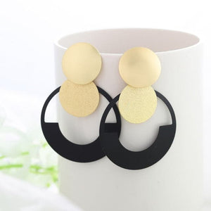 WBU Women's Fine Fashion Elegant Gold Tone Geometric Drop Earrings - Divine Inspiration Styles