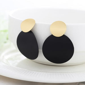 WBU Women's Fine Fashion Elegant Gold Tone Geometric Drop Earrings - Divine Inspiration Styles