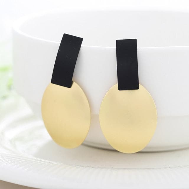 WBU Women's Fine Fashion Elegant Gold Tone Geometric Drop Earrings - Divine Inspiration Styles