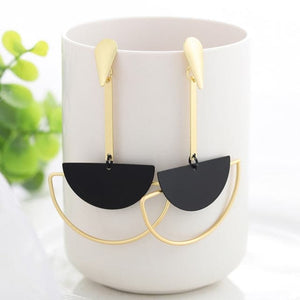 WBU Women's Fine Fashion Elegant Gold Tone Geometric Drop Earrings - Divine Inspiration Styles