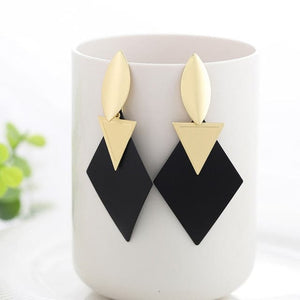 WBU Women's Fine Fashion Elegant Gold Tone Geometric Drop Earrings - Divine Inspiration Styles