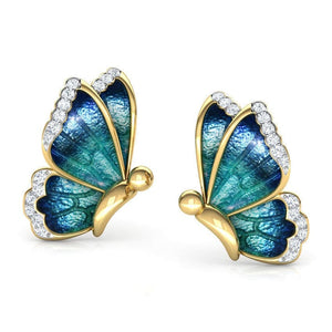 FDLK Women's Fashion Elegant Stylish Enamel Design Butterfly Stud Earrings - Divine Inspiration Styles