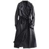 LAUTARO Women's Fashion Premium Quality Long Black Leather Trench Coat - Divine Inspiration Styles