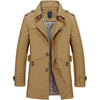 BOLU Design Men's Fashion Classic Design Long Solid Design Trench Coat Jacket - Divine Inspiration Styles
