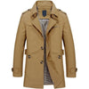 BOLU Design Men's Fashion Classic Design Long Solid Design Trench Coat Jacket - Divine Inspiration Styles