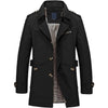 BOLU Design Men's Fashion Classic Design Long Solid Design Trench Coat Jacket - Divine Inspiration Styles