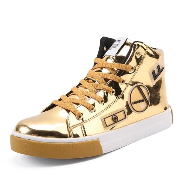 RMEDAL Men's Sports Fashion Metallic Leather Canvas Sneaker Shoes - Divine Inspiration Styles