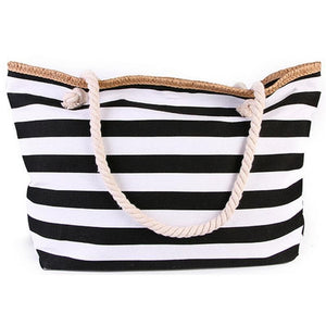 CFIT Women's Fashion Stylish Luxury Vacation Designer Stripes Beach Tote Bag - Divine Inspiration Styles