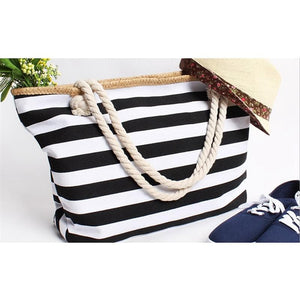 CFIT Women's Fashion Stylish Luxury Vacation Designer Stripes Beach Tote Bag - Divine Inspiration Styles