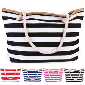 CFIT Women's Fashion Stylish Luxury Vacation Designer Stripes Beach Tote Bag - Divine Inspiration Styles