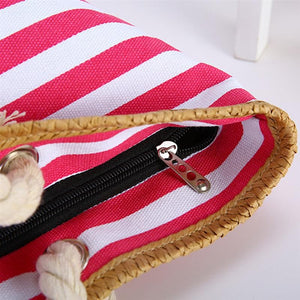 CFIT Women's Fashion Stylish Luxury Vacation Designer Stripes Beach Tote Bag - Divine Inspiration Styles