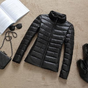 GODLIKE Women's Pure Color Trendy Autumn Winter Spring Fashion Ultralight Parka Jacket - Divine Inspiration Styles