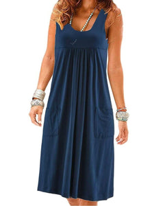 ICELEN Women's Fun Fashion Trendy Summer Sleeveless Stripes Dress - Divine Inspiration Styles