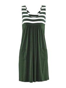 ICELEN Women's Fun Fashion Trendy Summer Sleeveless Stripes Dress - Divine Inspiration Styles