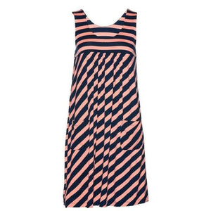 ICELEN Women's Fun Fashion Trendy Summer Sleeveless Stripes Dress - Divine Inspiration Styles