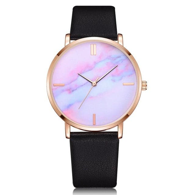 LVPAI Women's Fashion Elegant Style Premium Quality Marble Dial Dress Quartz Watch - Divine Inspiration Styles