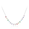 LKR Women's Fine Fashion Trendy Bohemian Style Colorful CZ Necklace - Divine Inspiration Styles