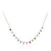 LKR Women's Fine Fashion Trendy Bohemian Style Colorful CZ Necklace - Divine Inspiration Styles