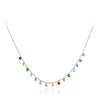 LKR Women's Fine Fashion Trendy Bohemian Style Colorful CZ Necklace - Divine Inspiration Styles