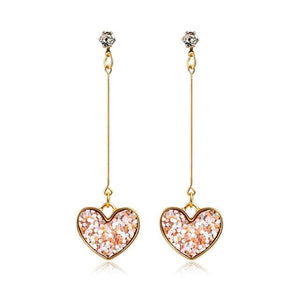X&P Women's Fine Fashion Elegant Style Heart Shape Geometric Drop Earrings - Divine Inspiration Styles