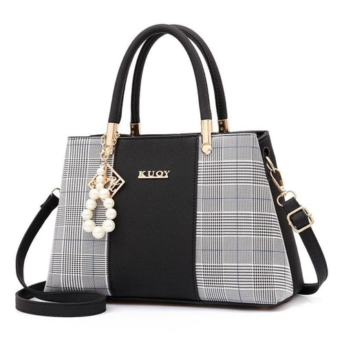 GRACE Design Collection Women's Fashion Elegant Patchwork Designer Leather Large Capacity Handbag - Divine Inspiration Styles