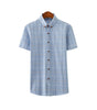 VINCENT Design Men's Trendy Fashion Casual Short Sleeves Plaid Business Dress Shirt - Divine Inspiration Styles