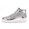 WLF Men's Sports Fashion Leather Metallic Sneaker Shoes - Divine Inspiration Styles