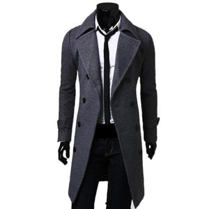 BRADFORD Design Collection Men's Fashion Khaki Brown Premium Quality Long Wool Trench Coat Jacket - Divine Inspiration Styles