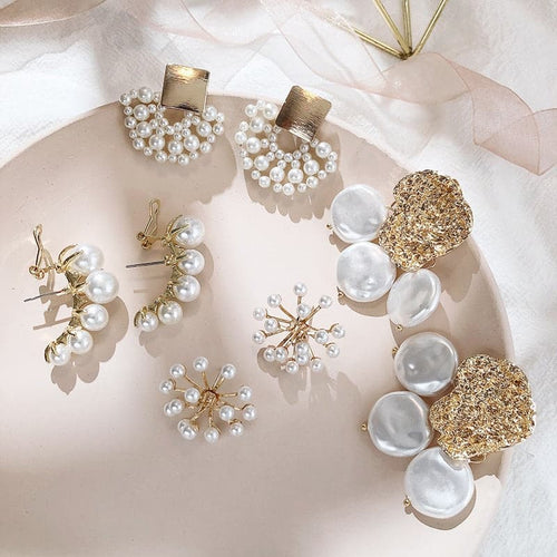 ZENSHE Women's Fashion Stylish Flower Design Simulated Pearl Earrings - Divine Inspiration Styles