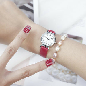 ILOVELIFE Women's Fine Fashion Genuine Leather Classic Round Dial Watch - Divine Inspiration Styles
