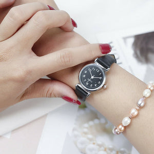 ILOVELIFE Women's Fine Fashion Genuine Leather Classic Round Dial Watch - Divine Inspiration Styles
